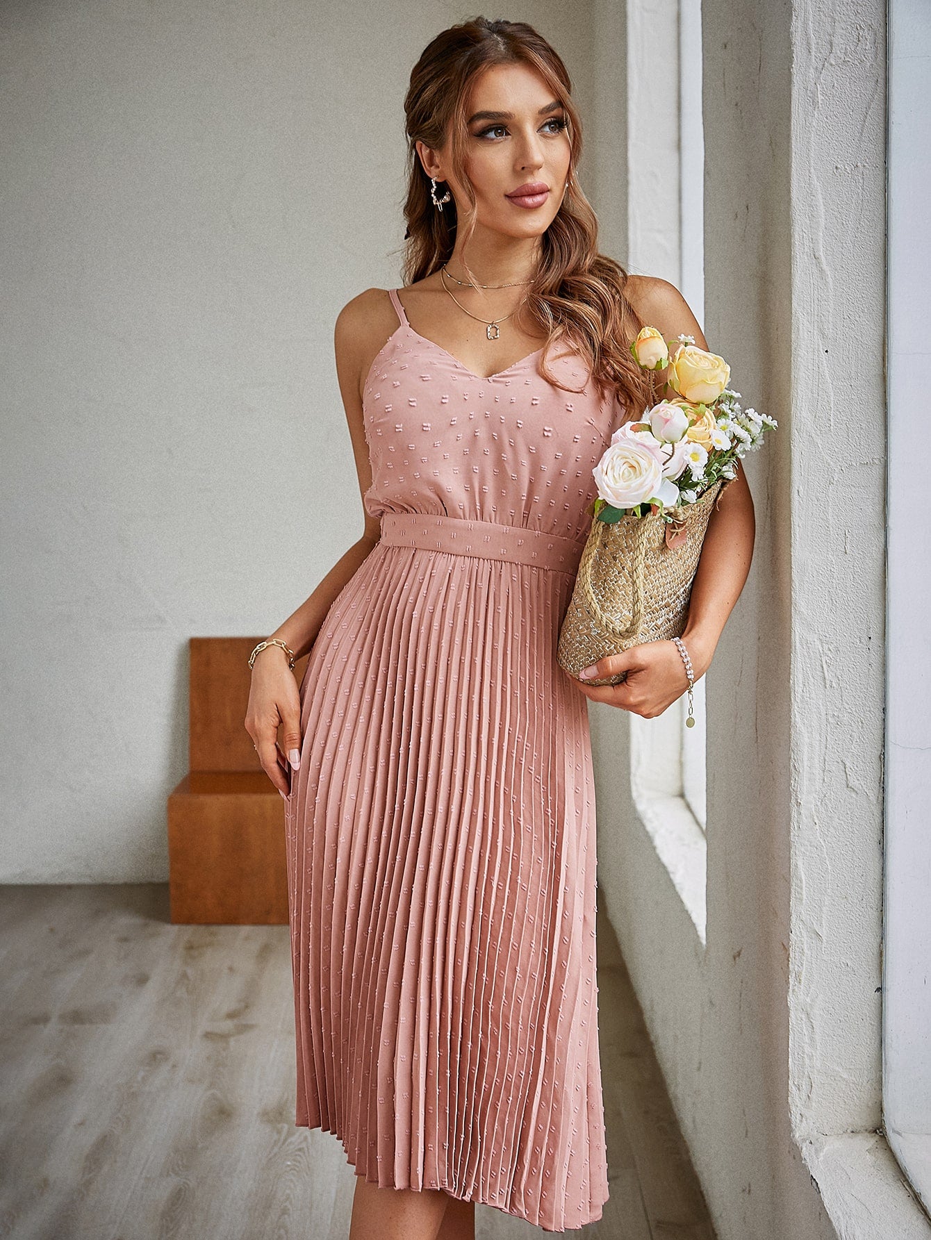 Robe de ceremonie femme best sale rose poudré