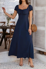 Robe Longue Col Carré - Vignette | Mlle Champêtre