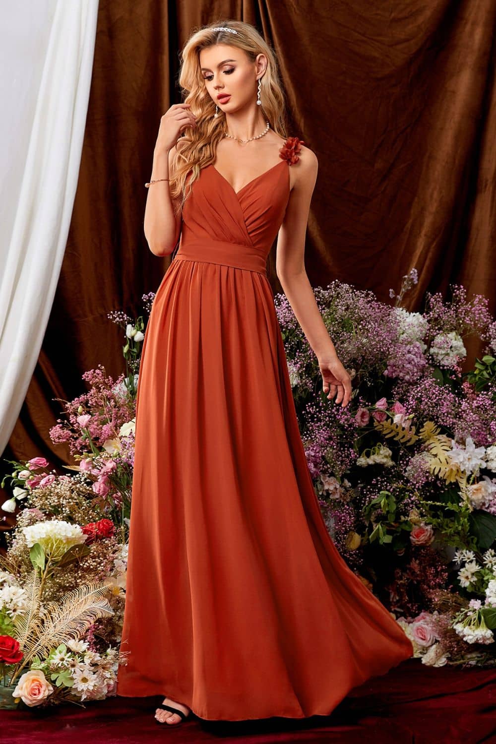 Robe D'été En Lin Vert - Dos Élastique Taille 40 - Made In Italy - Très Bon état