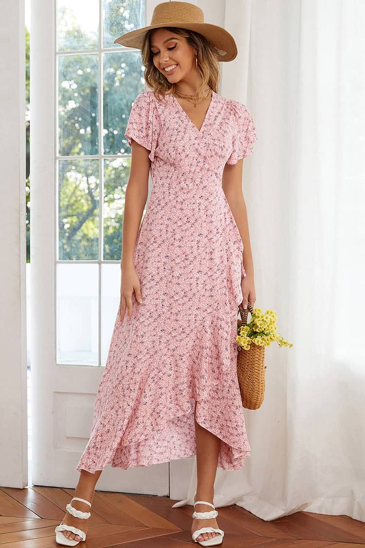 Robe best sale rose fleur