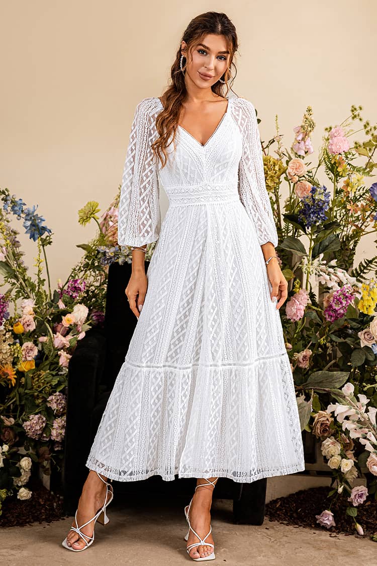 Robe Longue Blanche Champetre