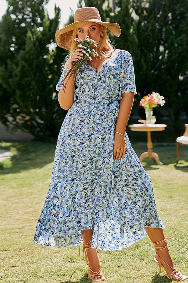Robe longue cintrée imprimé abstrait multico femme | Morgan Robe longue cintrée imprimé abstrait multico femme | Morgan