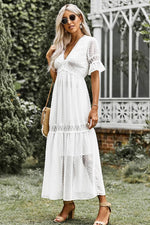 Robe Manche Dentelle Blanche Champêtre - Vignette | Mlle Champêtre