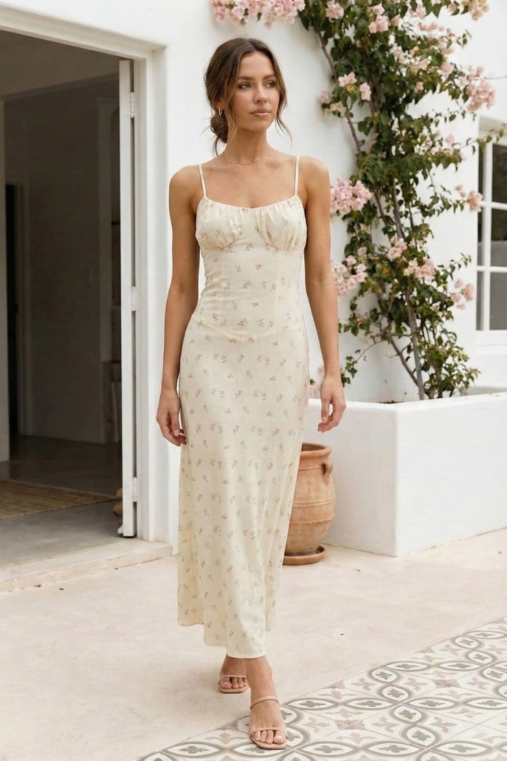 Robe Jaune Fleurie