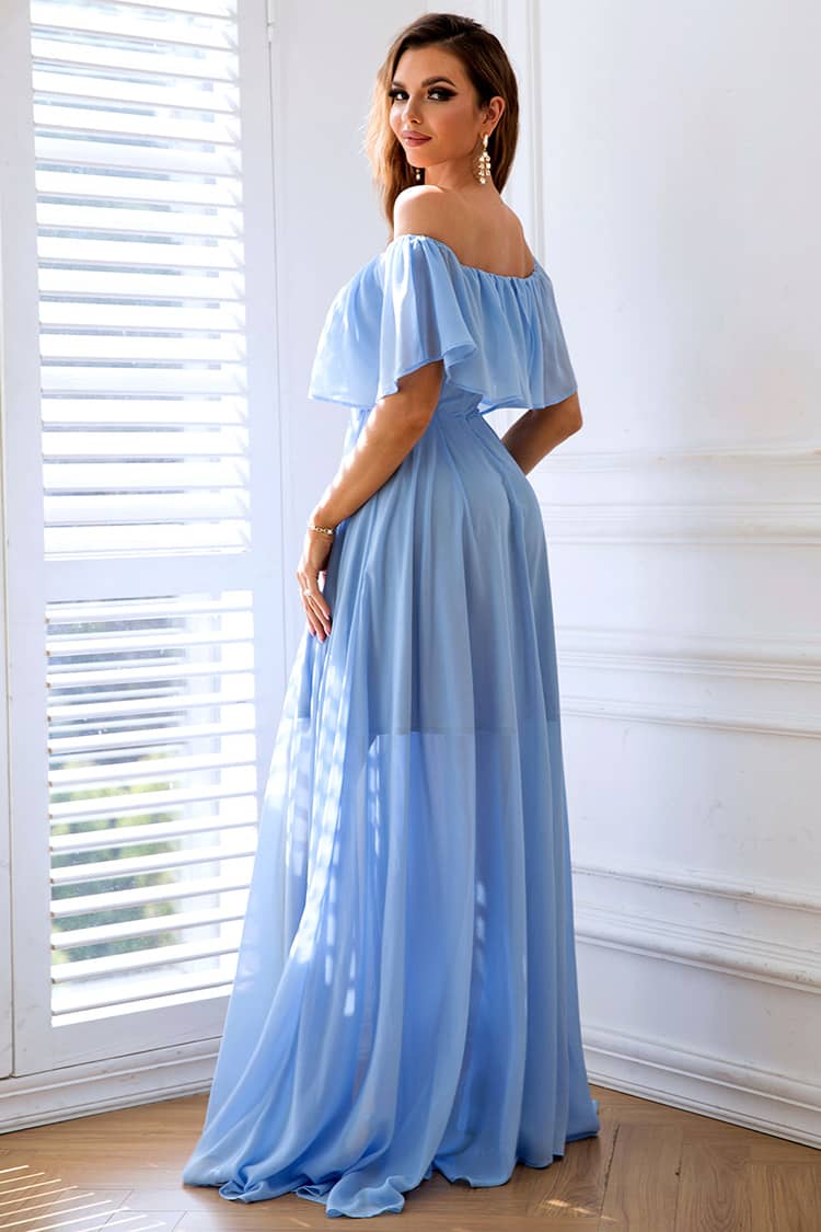 Pastel Robe Fluide Pour Ceremonie Robe Bleu Pastel Pour