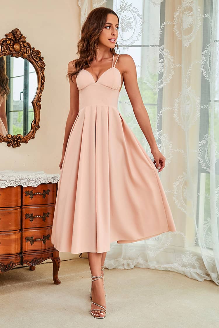 Shops robe chic rose poudré