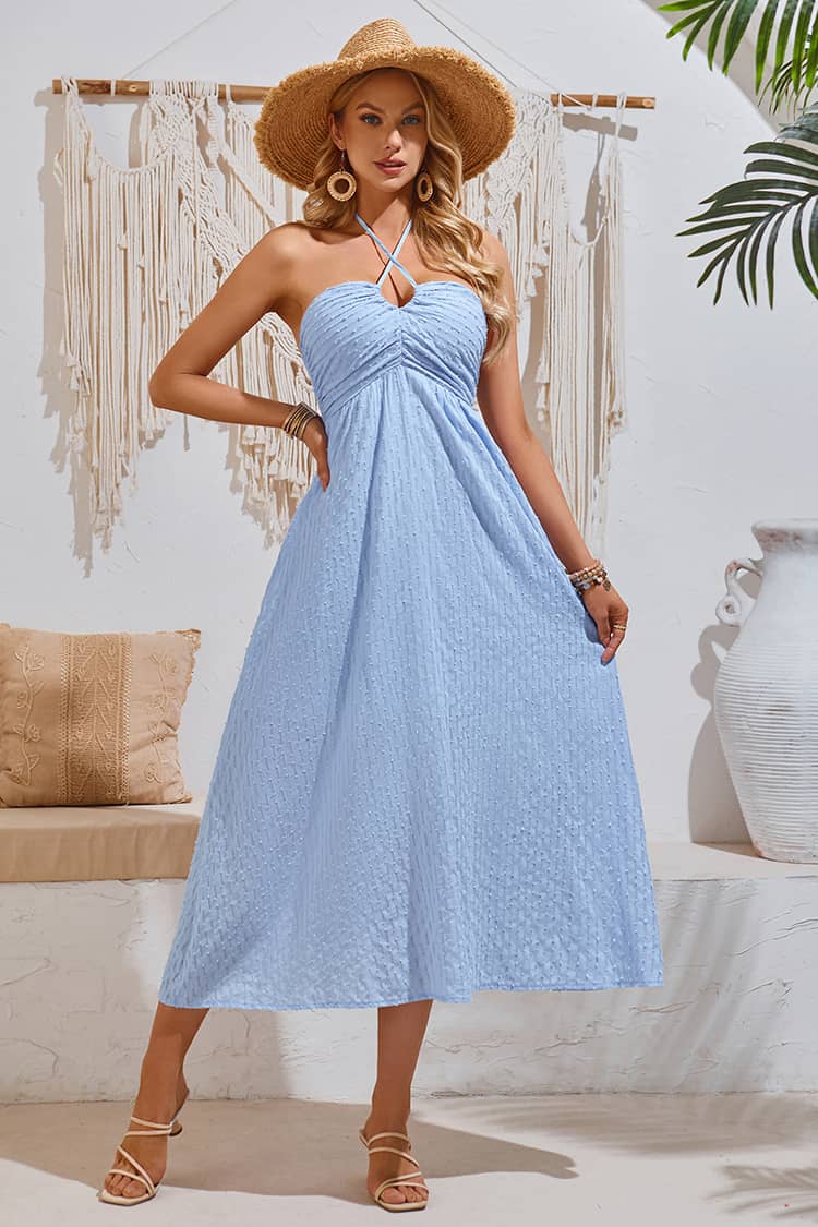 Robe longue encolure online américaine