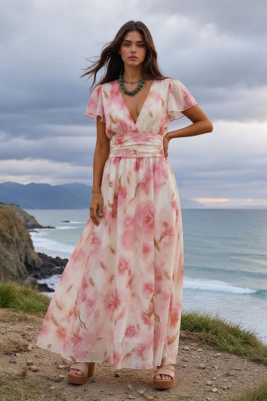 Robe Longue Fluide <br> Fleurie